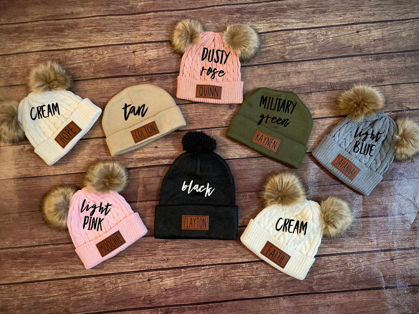 SOLID COLOR CUSTOM NAME BEANIE